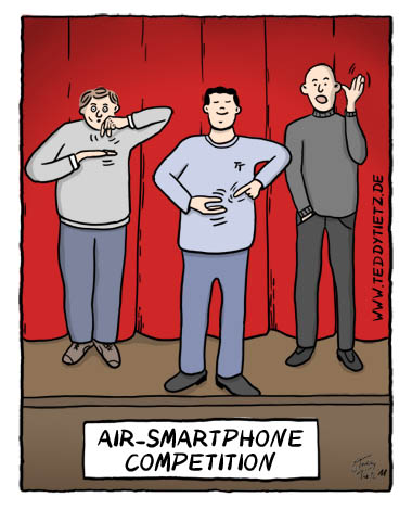 Teddy Tietz Cartoon der Kalenderwoche 27 - Air-Smartphone Competition