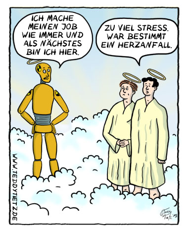 Teddy Tietz Cartoon der Kalenderwoche 5 - Dummy im Himmel