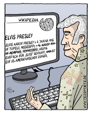 Teddy Tietz Cartoon der Kalenderwoche 33 - Elvis lebt