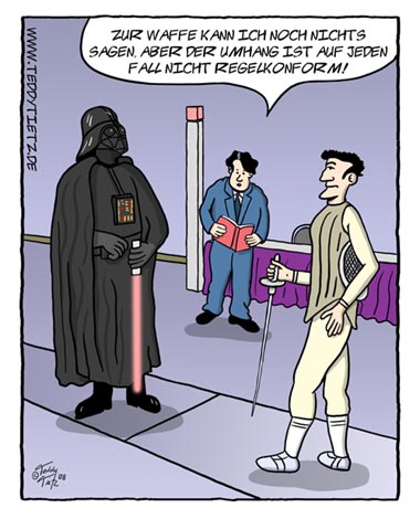 Teddy Tietz Cartoon der Kalenderwoche 25 - Fechten mit Darth Vader