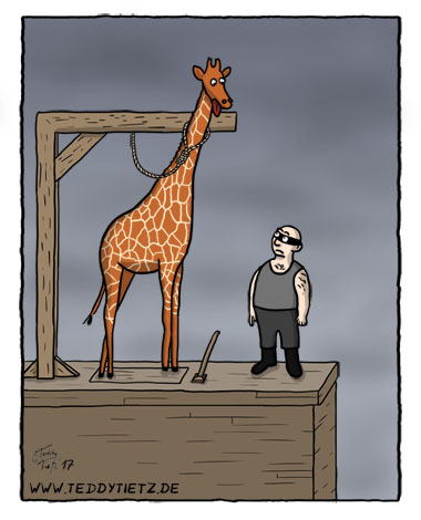Teddy Tietz Cartoon der Kalenderwoche 10 - Verurteilte Giraffe