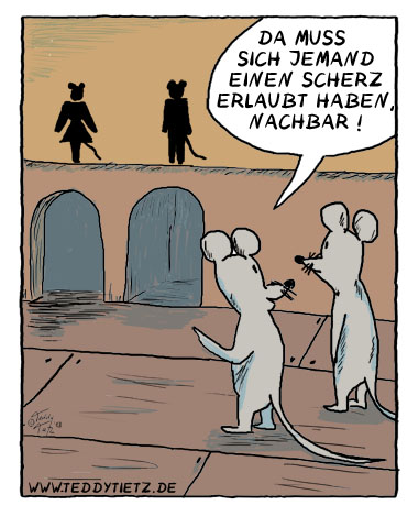 Teddy Tietz Cartoon der Kalenderwoche 10 - Schabernack mit Mäuselöchern