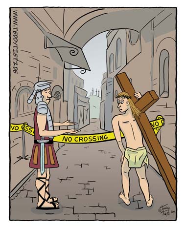 Teddy Tietz Cartoon der Kalenderwoche 15 - No Crossing