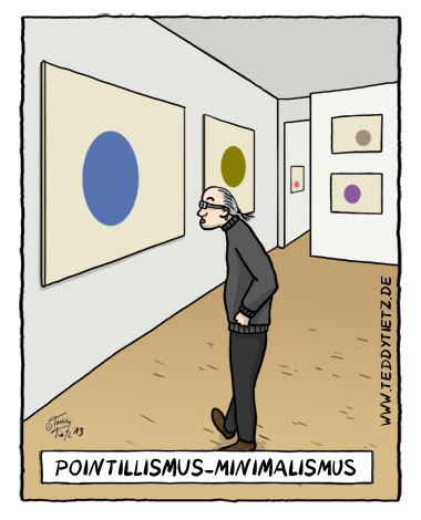 Teddy Tietz Cartoon der Kalenderwoche 47 - Pointillismus-Minimalismus