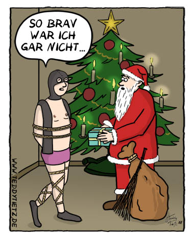 Teddy Tietz Cartoon der Kalenderwoche 51 - Masochisten-Weihnacht