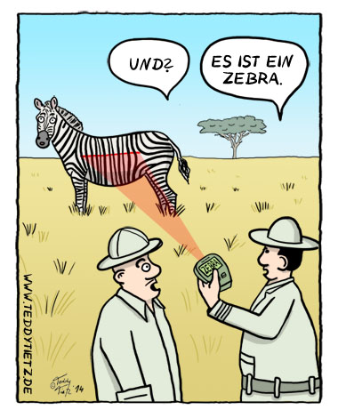 Teddy Tietz Cartoon der Kalenderwoche 19 - Zebra-Scan