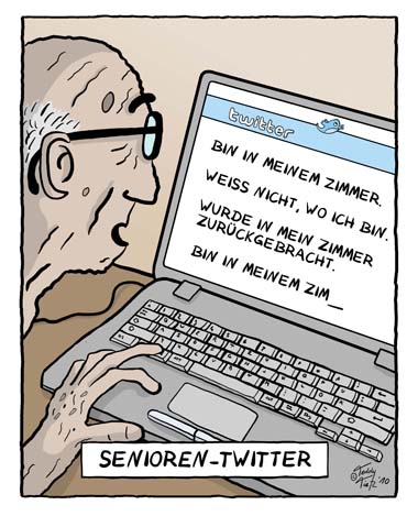 Teddy Tietz Cartoon der Kalenderwoche 35 - Senioren-Twitter