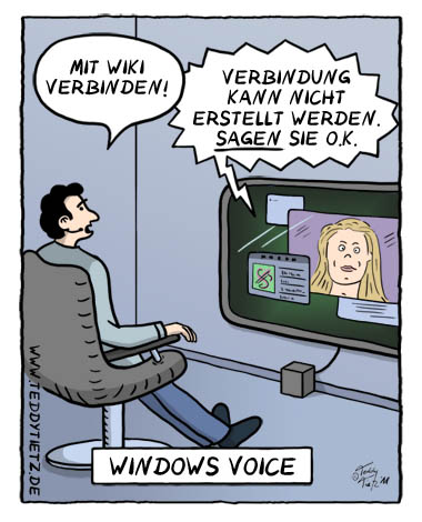 Teddy Tietz Cartoon der Kalenderwoche 41 - Windows Voice