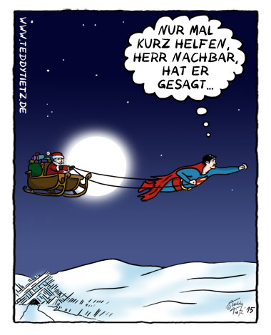 Teddy Tietz Cartoon der Kalenderwoche 51 - Nachbarn am Nordpol