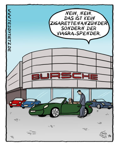 Teddy Tietz Cartoon der Kalenderwoche 33 - Moderne Sportwagen