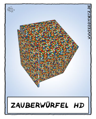 Teddy Tietz Cartoon der Kalenderwoche 20 - Rubiks Cube, der Zauberwürfel, in HD